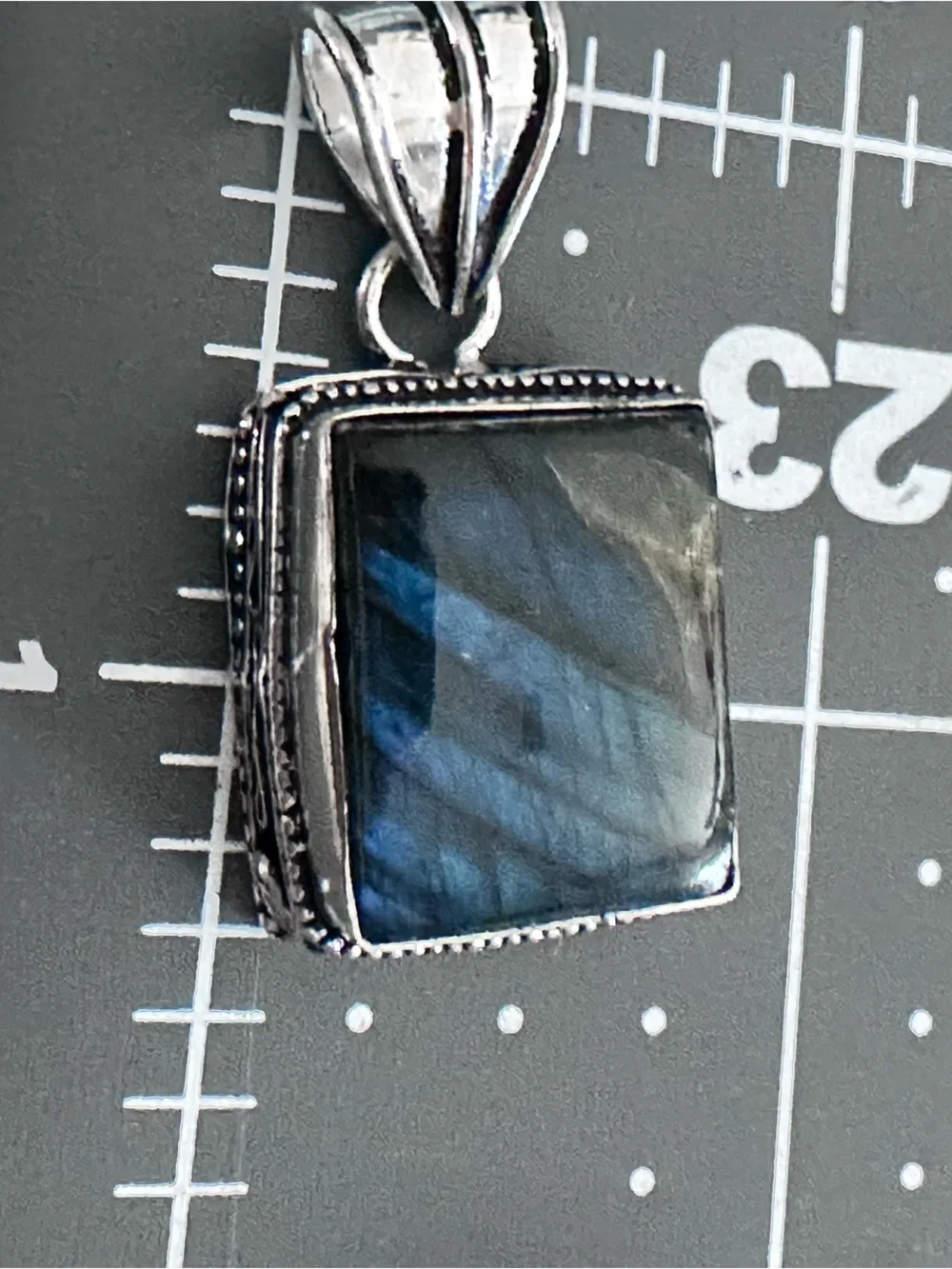 Artisan Blue Labradorite Silver Pendant